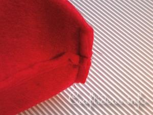 Felt Red Clutch or Cosmetic Purse - Detail c