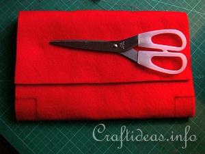 Felt Red Clutch or Cosmetic Purse - Detail g