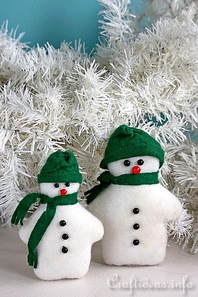 Felt Snowmen Sewing Craft for Christmas