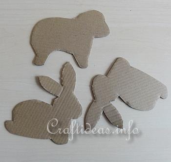 Furry Easter Bunny and Sheep Cardboard Templates