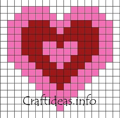 Fuse Bead Valentine Heart Pattern 400
