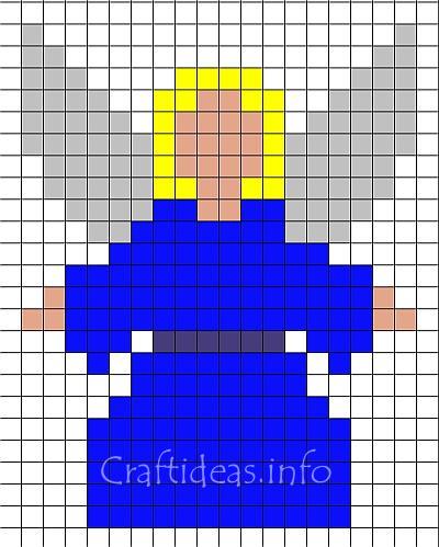 Fuse Beads Craft Pattern for an Angel 400