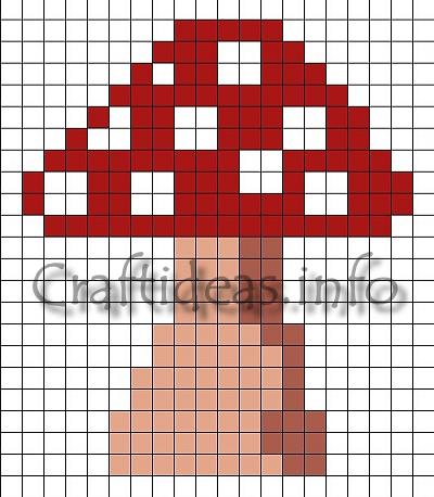 Fuse Beads Toadstool Template