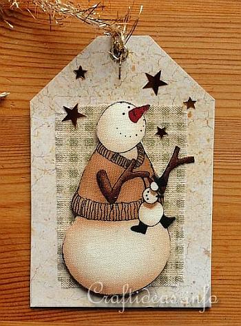 Gift Tag Craft for Christmas - Snowman Gift Tag 1
