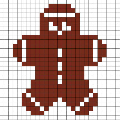 Gingerbread Man Fuse Beads Template 400