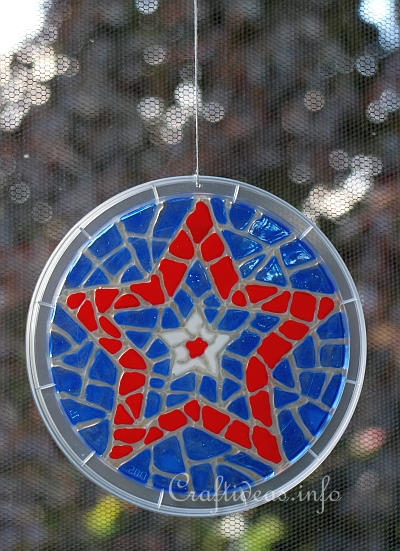 Glass Cling Mosaic Star Window Decoration 1