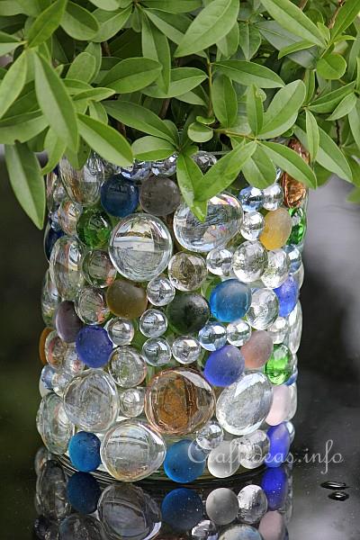 Glass Vase Embellished with Glass Nuggets 2