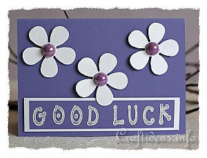 Good Luck Greeting Card 2 - Purple with Flowers 