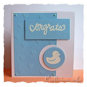 Greeting Card for the Birth of a Baby Boy - Blue Card with Duck Motif