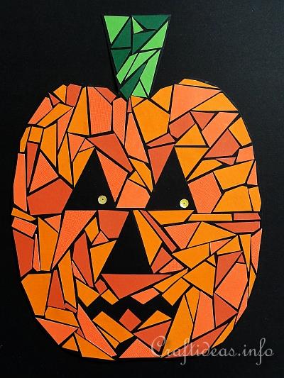 Halloween Art - Paper Mosaic Jack o' Lantern