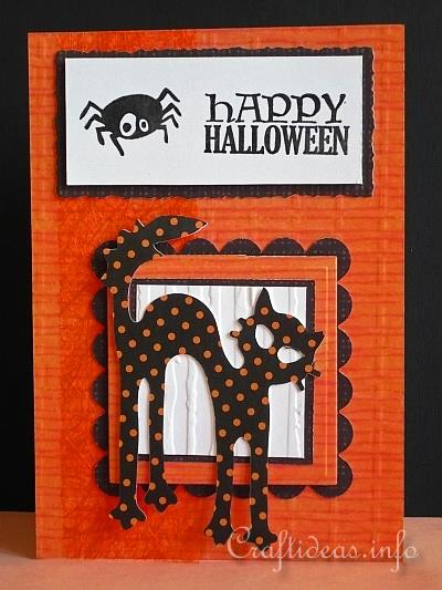 Halloween Card - Happy Halloween with Spotted Cat