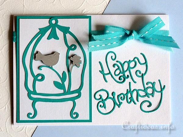 Happy Birthday Card - Bird Cage