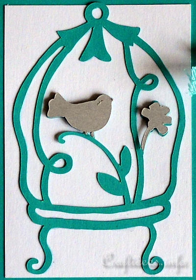 Happy Birthday Card - Bird Cage Detail