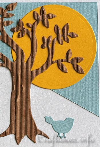 Happy Birthday Card With Tree and Bird b