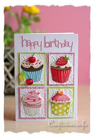 Happy Birthday Cupcakes Card 