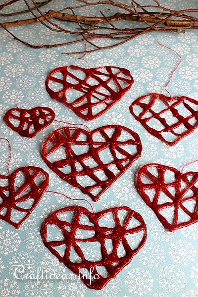 Hot Glue Heart Ornaments