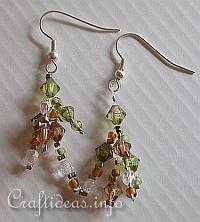 Jewelry and Bead Craft - Brown and Green Beaded Earrings 