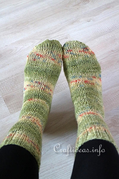 Knitting Socks - Light Green Winter Socks 2