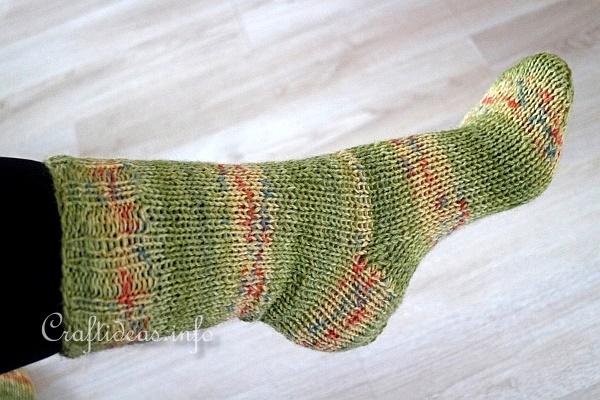 Knitting Socks - Light Green Winter Socks 3