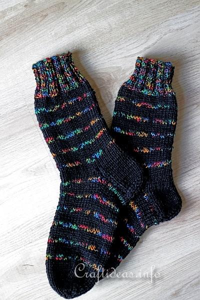Knitting Socks - Striped Winter Socks 3