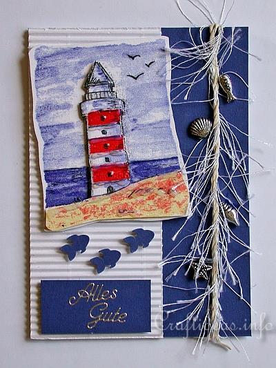 Maritime Card with Lighthouse Motif