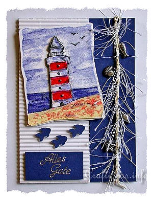 Maritime Card with Lighthouse Motif 