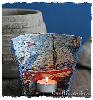Maritime Craft - Terracotta Pot Tea Light Holder