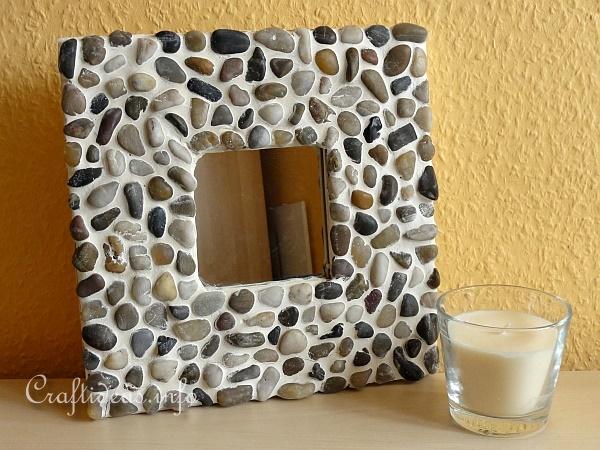Mosaic Mirror with Pebbles