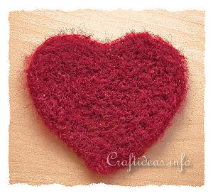 Needle Felted Heart Applique 