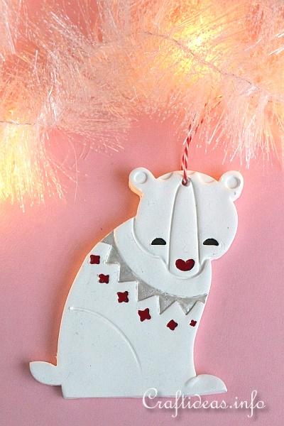 Painted Clay Bear Ornament