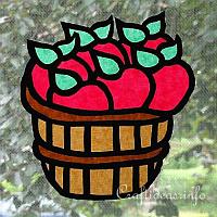 Paper Apple Basket Window Decoration