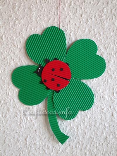 Paper Craft - Lady Bug on a Four Leaf Clover