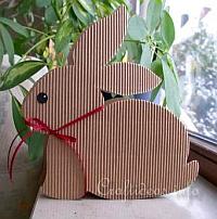 Paper Craft for Easter - Brown Gift Box Easter Bunny 