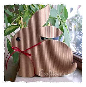Paper Craft for Easter - Brown Gift Box Easter Bunny 