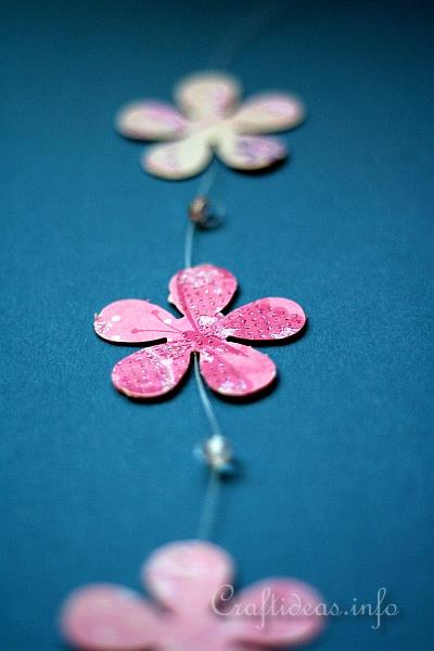 Paper Craft for Spring - Scrapbook Paper Flower and Bead Garland