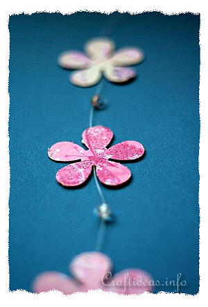 Paper Craft for Spring - Scrapbook Paper Flower and Bead Garland 