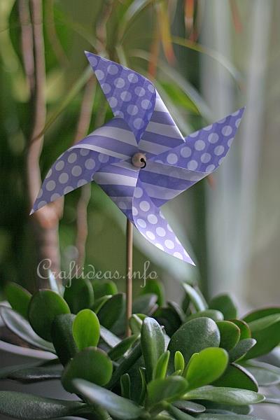 Paper Craft for Spring - Yellow Paper Windmill