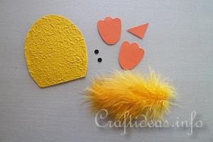 Paper Craft for Spring and Easter - Cute Chick Magnet - Tutorial 1