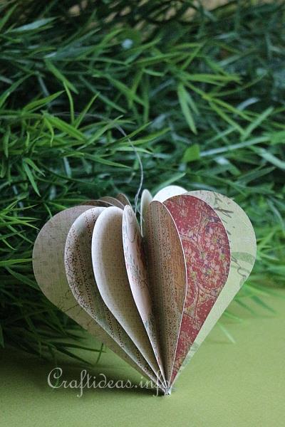 Paper Craft for Valentine's Day - 3-D Paper Heart Decoration 2