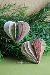 Paper Craft for Valentine's Day - 3-D Paper Heart Decoration 200