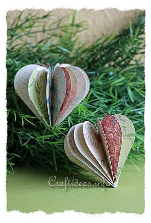 Paper Craft for Valentine's Day - 3-D Paper Heart Decoration 
