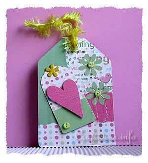 Paper Crafts - Tags - Pink and Cheerful Spring Tag 