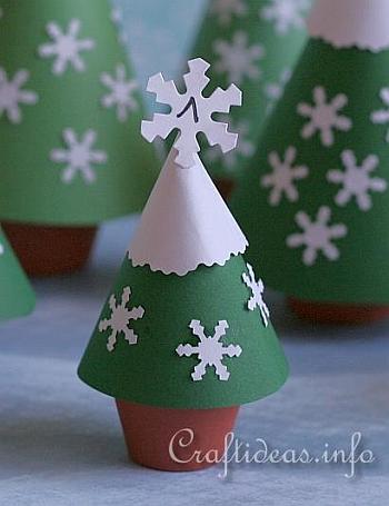 Paper Crafts for Christmas - Advents Calendar with Clay Pot Trees 2