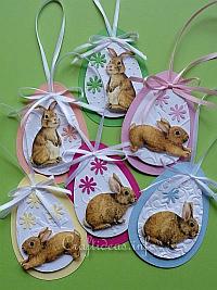 Paper Easter Egg and Bunny Ornaments 