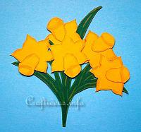 Paper Piecing Craft - Daffodils Window Picture