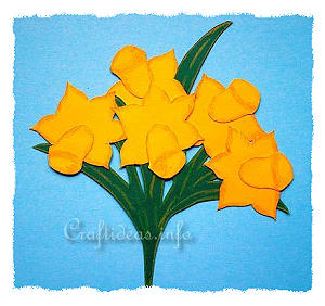 Paper Piecing Craft - Daffodils Window Picture 