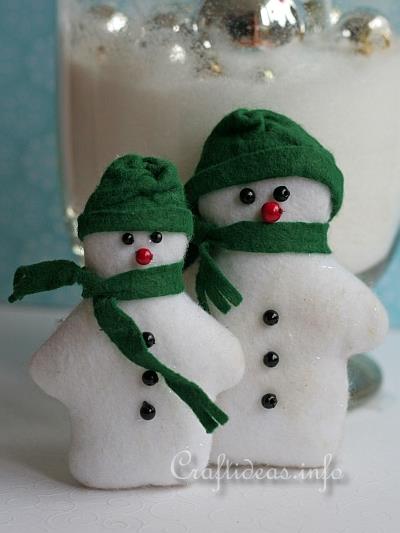 Patchwork and Sewing Craft for Christmas - Felt Snowman Pair