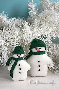 Patchwork and Sewing Craft for Christmas - Felt Snowman Pair