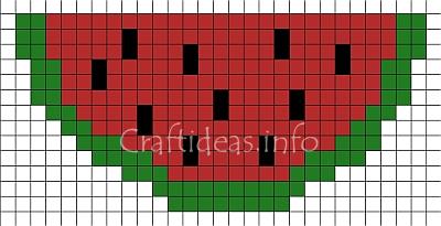 Perler Beads or Fuse Beads Watermelon Pattern