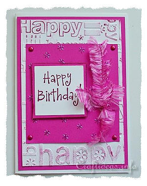 Pink Happy Birthday Card - Stamping and Embossing 